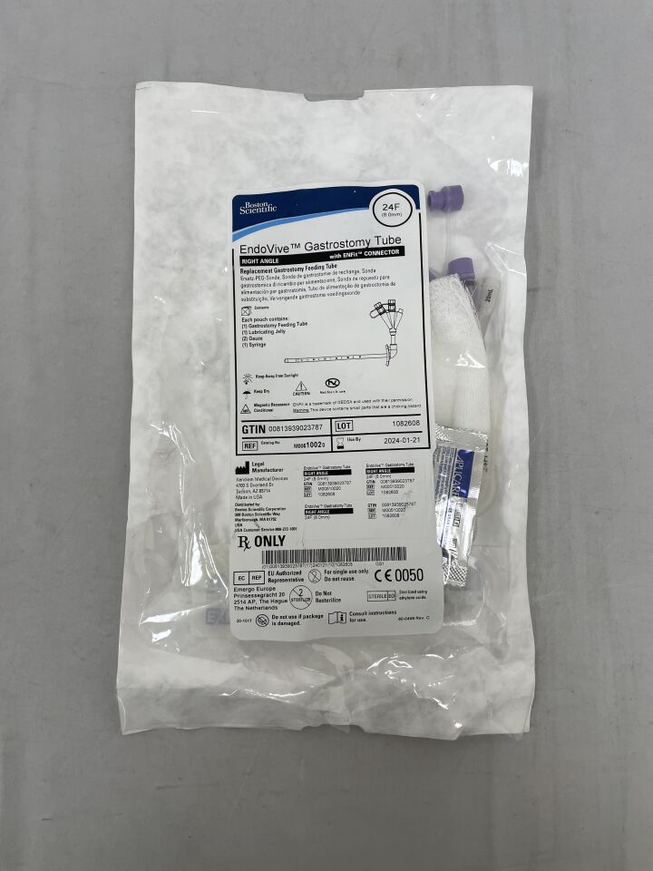 1002 - BOSTON SCIENTIFIC - EndoVive Gastrostomy Tube, Right Angle, with ENFit Connector, () - ( Expiry Date: 2024-01-21 )