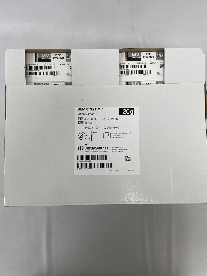 3122-020 - DEPUY - SmartSet Medium Viscosity Bone Cement 20g, (BX/10) - ( Expiry Date: 2024-10-31 )