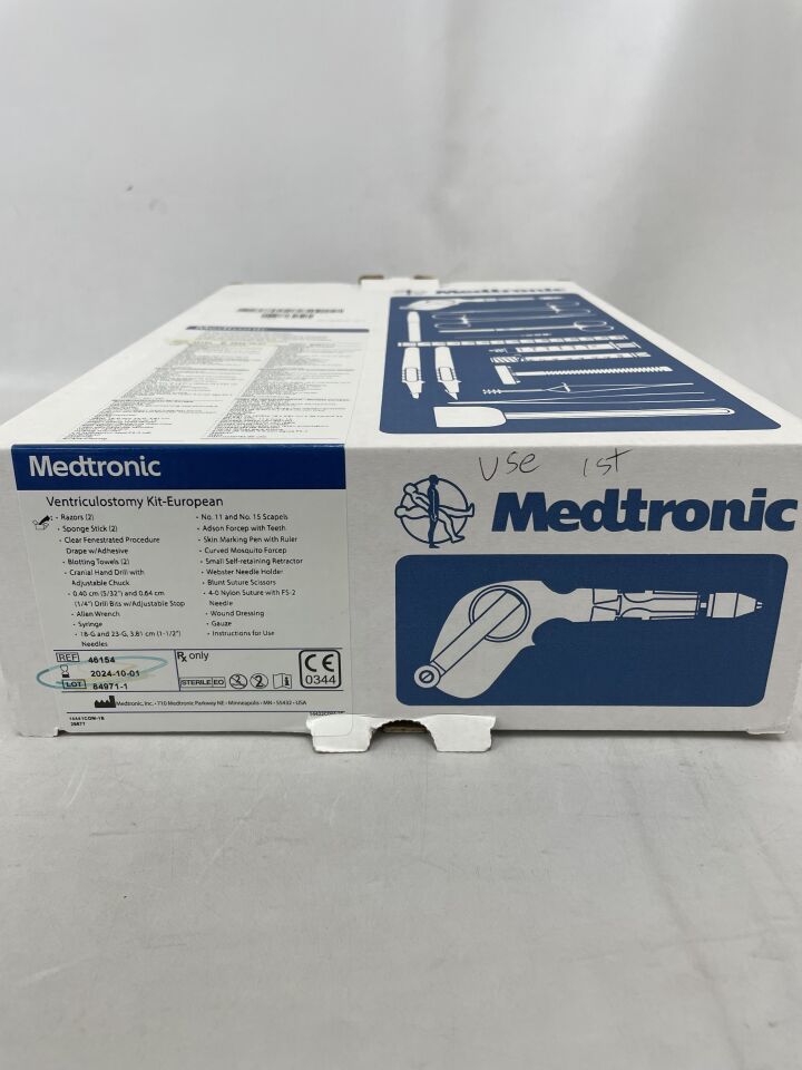 46154 - MEDTRONIC - European Ventriculostomy Kit with Sponge Stick and Luer-Lock Syringe, Single-Use, (BX/1) - ( Expiry Date: 2024-10-01 )