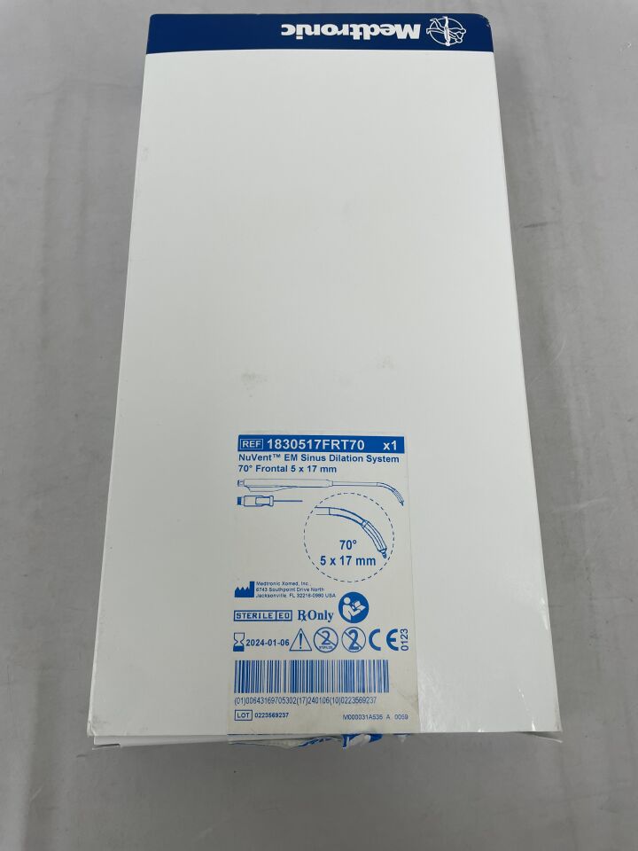 1830517FRT70 - MEDTRONIC - NuVent EM Sinus Dilation System, Frontal 5mm x 17mm, 70°, (BX/1) - ( Expiry Date: 2024-01-06 )