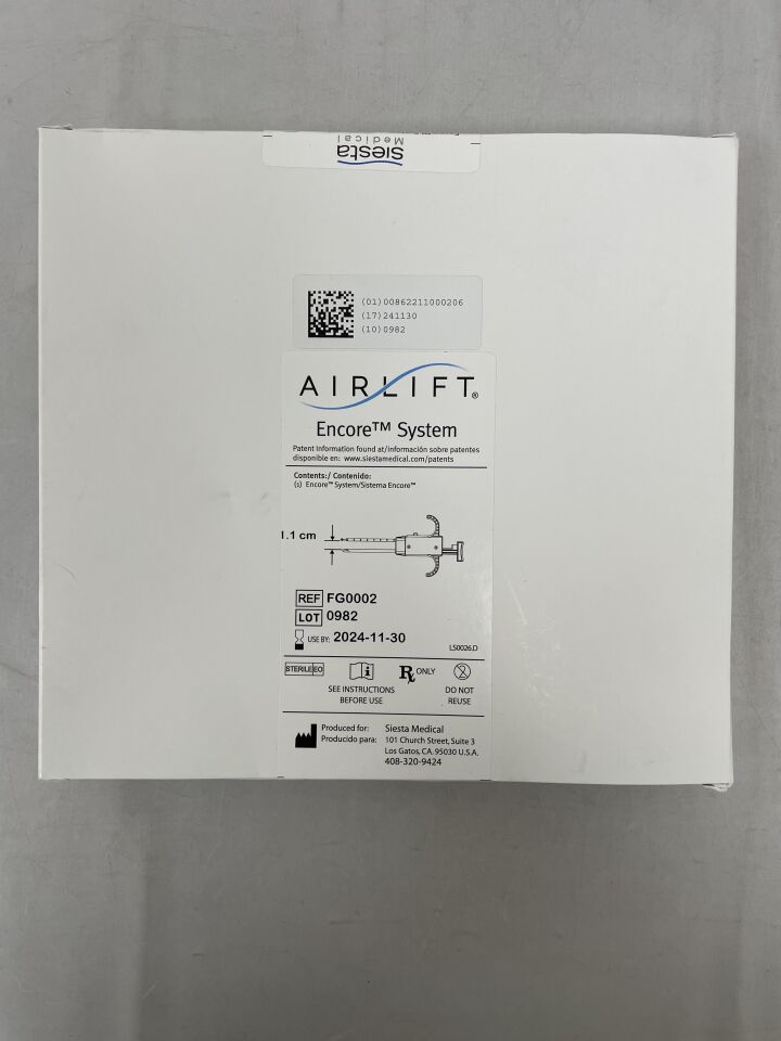 FG0002 - SIESTA MEDICAL - Airlift Encore System, 1.1cm, (BX/1)