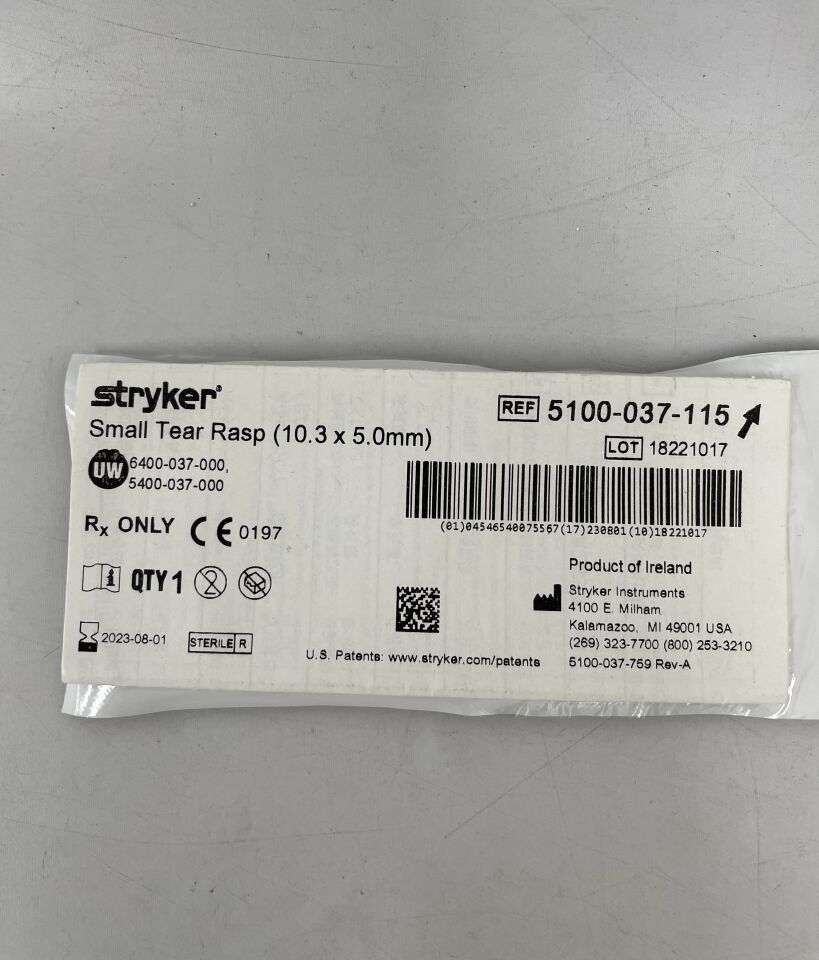 5100-037-115 - STRYKER - Large Tear Rasp, 12.7 x 7.0mm, () - ( Expiry Date: 2024-06-01 )