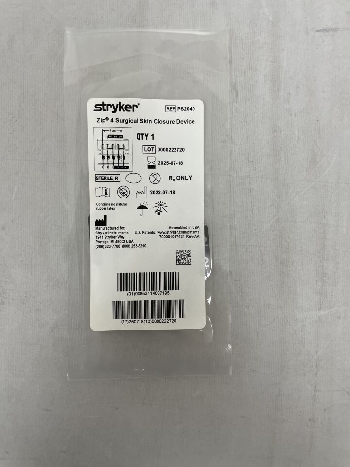 PS2040 - STRYKER - ZipLine Zip 4 Surgical Skin Closure Device , ( EA ) - ( Expiry Date : 2025-07-18 )