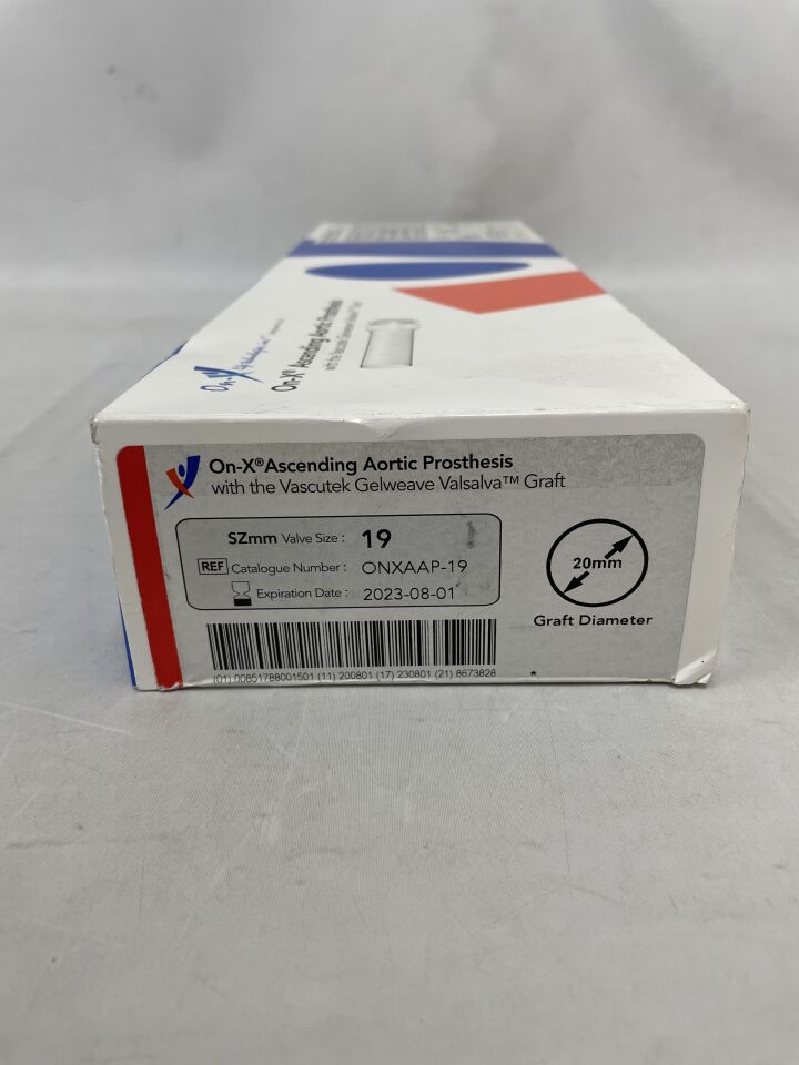 ONXAAP-19 - ARTIVION - On-X Ascending Aortic Prosthesis w/Vascutek Gelweave Valsalva Graft, (BX/1) - ( Expiry Date: 2023-08-01 )
