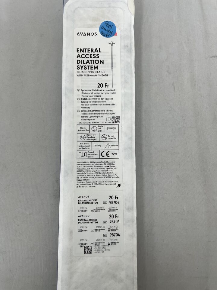 98704 - AVANOS - Telescoping Dilator w/Peel-Away Sheath 20F, (EA) - ( Expiry Date: 2024-09-07 )