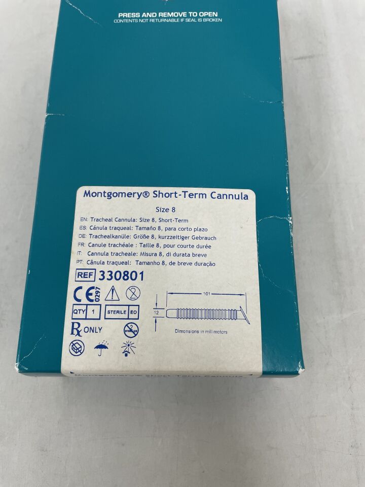 330801 - BOSTON MEDICAL - Montgomery Short Term Cannula, Size - 8, (BX/1) - ( Expiry Date: 2024-02-01 )