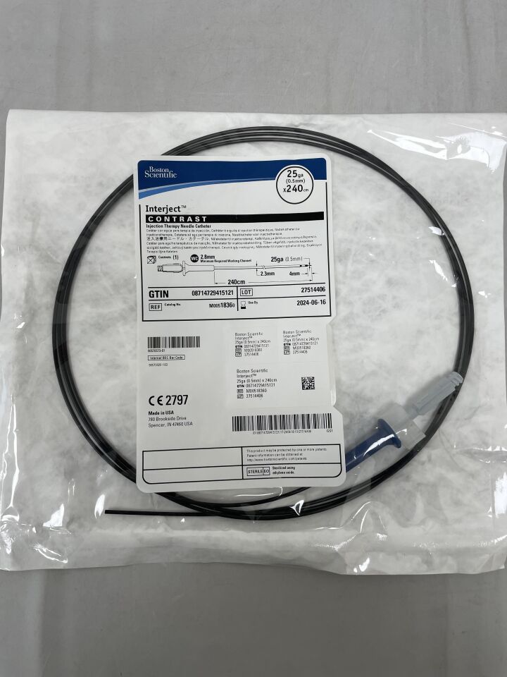 1836 - BOSTON SCIENTIFIC - Interject Injection Therapy Needle Catheter - CONTRAST - 25Ga x 240cm
, () - ( Expiry Date: 2024-06-16 )
