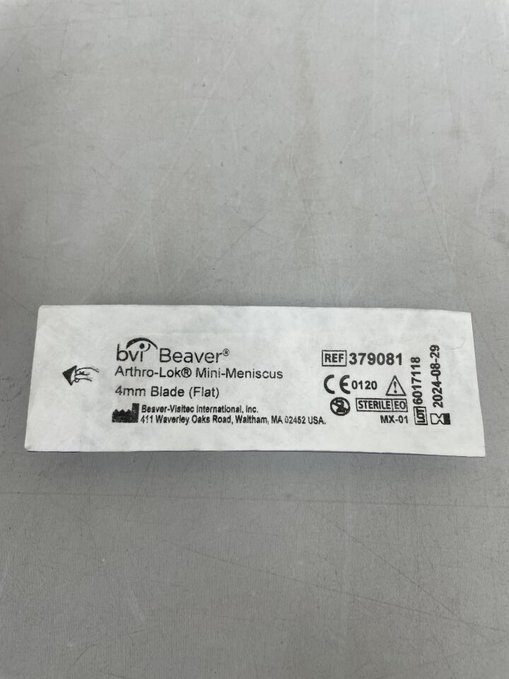 379081 - BVI - Arthro-Lok Mini-Meniscus 4mm Blade, (EA) - ( Expiry Date: 2024-08-29 )