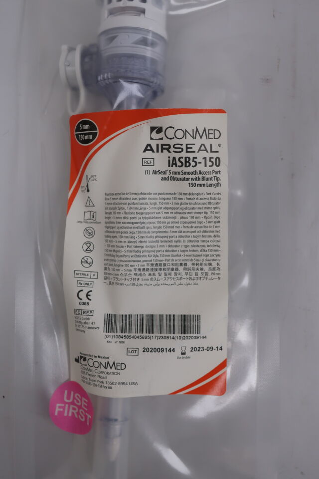 IASB5-150 - CONMED - AirSeal Access Port and Obturator, 150 mm Length, Size 5 mm, () - ( Expiry Date: 2023-09-14 )