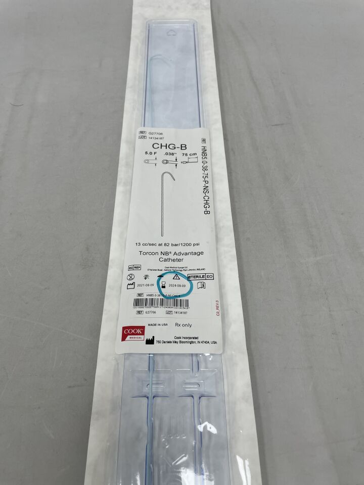 G27706 - COOK - Torcon NB Advantage Catheter 5F x 75cm, 0.038" CHG, (EA) - ( Expiry Date: 2024-08-09 )