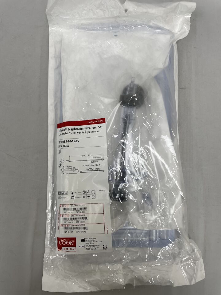 G30357 - COOK - Ultraxx Nephrostomy Balloon Catheter Set w/Inflator 10mm x 15cm, (EA) - ( Expiry Date: 2023-08-03 )