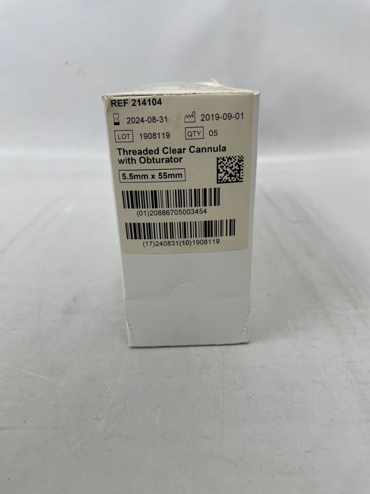 214104 - DEPUY - Threaded Clear Cannula System with Obturator, 5.5 dia. x 55 mm Length, (BX/5) - ( Expiry Date: 2024-08-31 )
