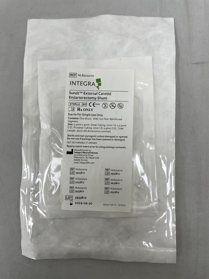 NL8505079 - INTEGRA - sundt external carotid endarterectomy shunt, loop: 3.5mm x 4mm, 30cm, (EA) - ( Expiry Date: 2024-09-30 )