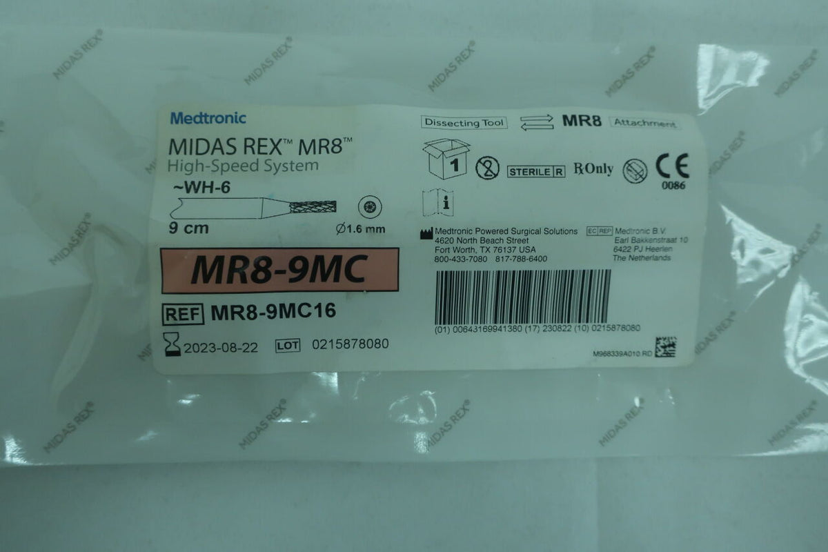 MR8-9MC16 - MEDTRONIC - Midas Rex MR8 High-Speed Surgical Tool, Metal Carbide Cutter, 9cm, 1.6mm x 6.4mm, ()