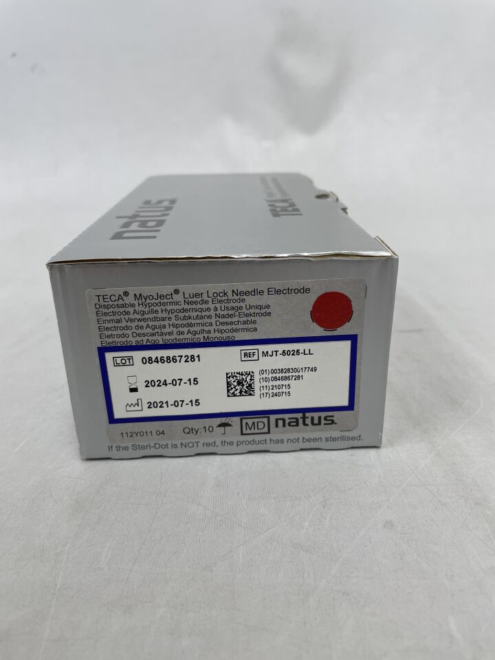 MJT-5025-LL - NATUS - TECA MyoJect Disposable Luer Lock Needle Electrode 2.0" x 0.51mm, (BX/10) - ( Expiry Date: 2024-07-15 )