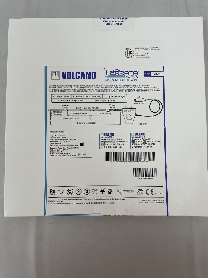 10300P - PHILIPS - Verrata Plus Pressure Guidewire 0.014" x 300cm, Straight, (BX/1) - ( Expiry Date: 2024-09-02 )