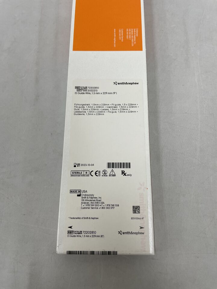 72202810 - SMITH & NEPHEW - Guide Wire, 1.5mm x 229mm, (BX/1)