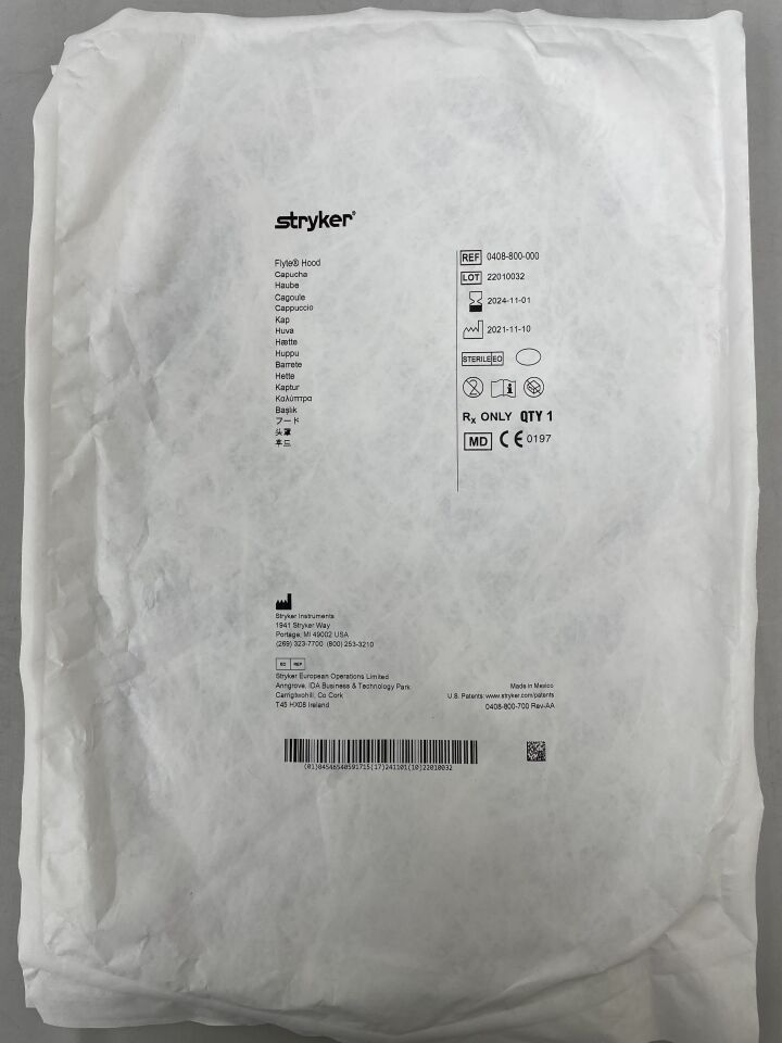 0408-800-000 - STRYKER - Flyte Hood, for use with Stryker Steri-Shield Flyte Helmets, (EA) - ( Expiry Date: 2024-11-01 )