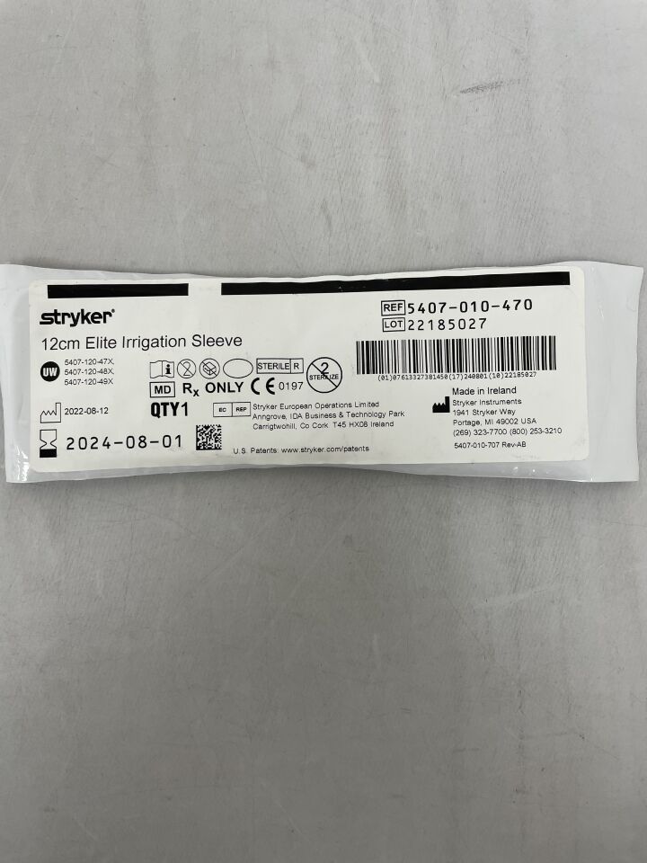 5407-010-470 - STRYKER - Elite Irrigation Sleeve, 12cm, (EA) - ( Expiry Date: 2024-08-01 )