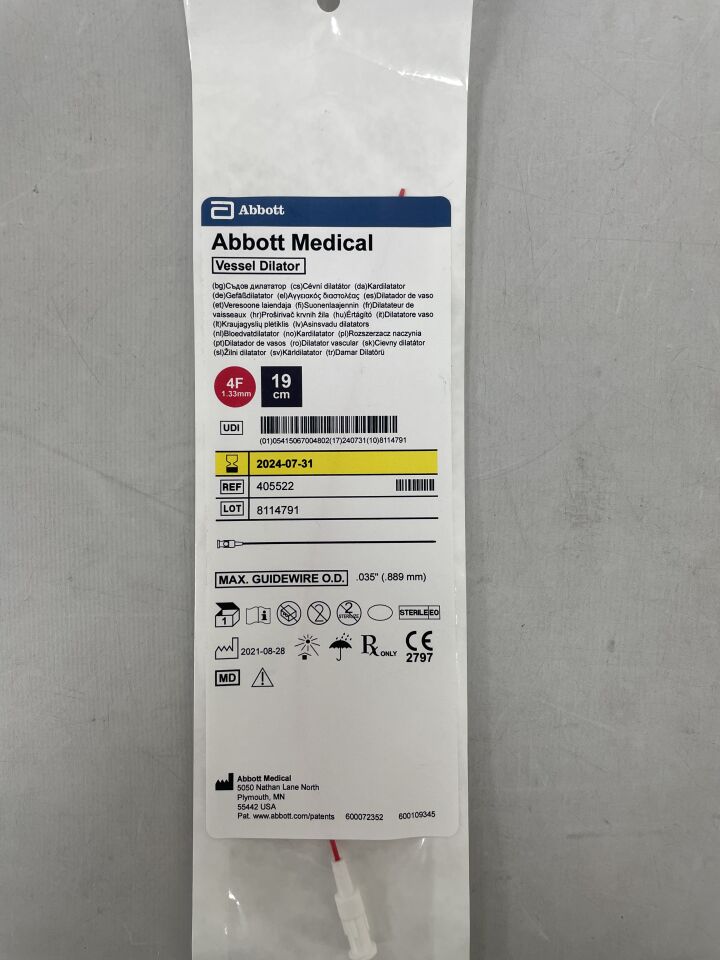 405522 - ABBOTT - SJM Vessel Dilator 4F 1.33m, (EA)