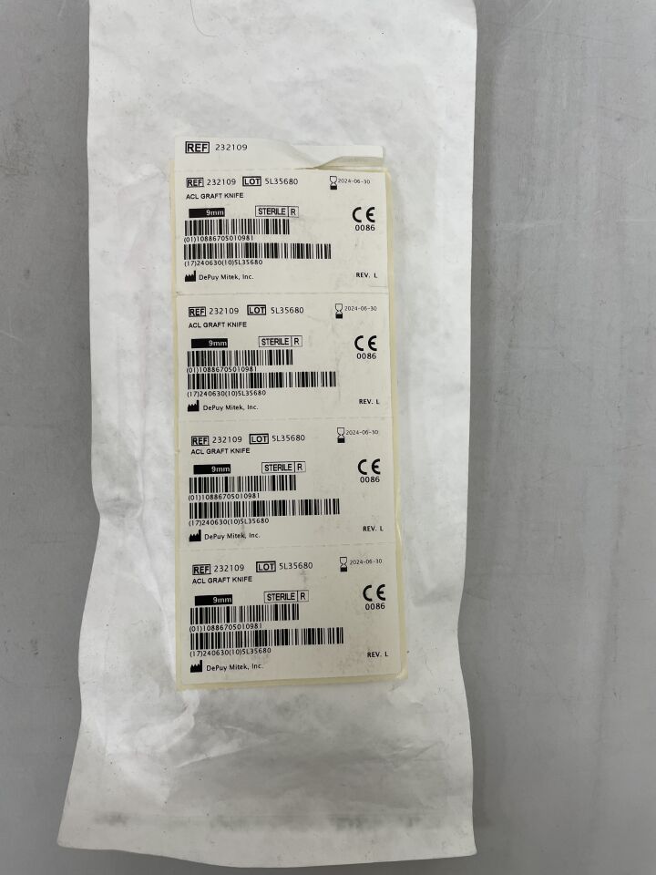 232109 - DEPUY - Single-Use ACL Graft Knife, 9 mm Size, (EA) - ( Expiry Date: 2024-06-30 )
