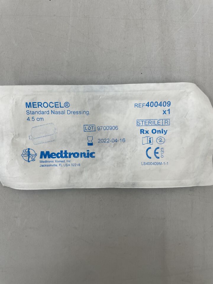 400409 - MEDTRONIC - Merocel Standard Nasal Dressing 4.5cm, (EA) - ( Expiry Date: 2024-04-16 )