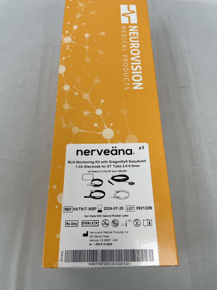 NVTKIT-MSP - NEUROVISION - RLN Monitoring Kit with Dragonfly Easy Aim, 1-Ch Electrode for ET Tube 2-5.5mm, (BX/1) - ( Expiry Date: 2024-07-20 )