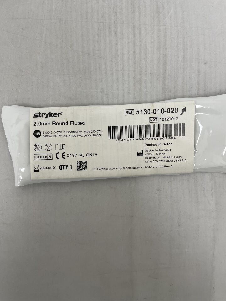5130-010-020 - STRYKER - 2.0mm Round Fluted Bur, Long, (EA) - ( Expiry Date: 2023-04-01 )