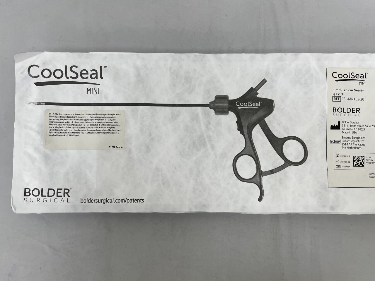 CSL-MN103-20 - HOLOGIC - Bolder Surgical CoolSeal Mini Maryland Lap Sealer, Divider & Dissector 3mm x 20cm, () - ( Expiry Date: )