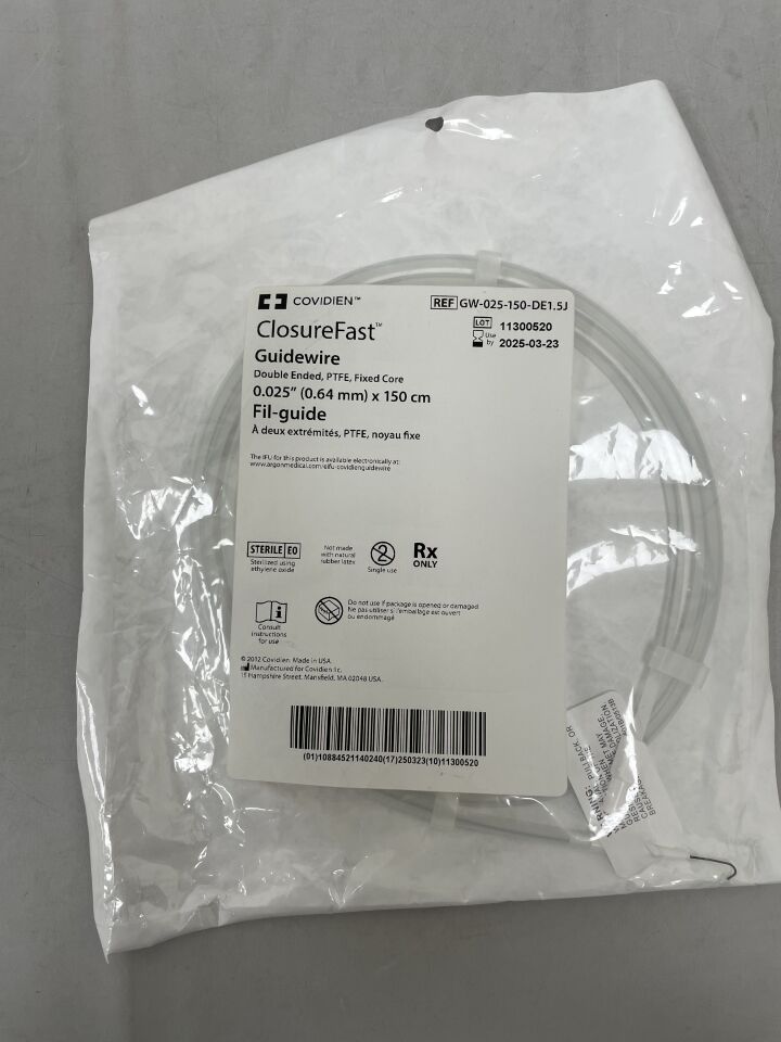 GW-025-150-DE1.5J - COVIDIEN - 雙端導絲,聚四氟乙烯,固定芯,0.025"" (0.64 mm) x 150 cm,(EA) - (有效期限:2025-03-23)