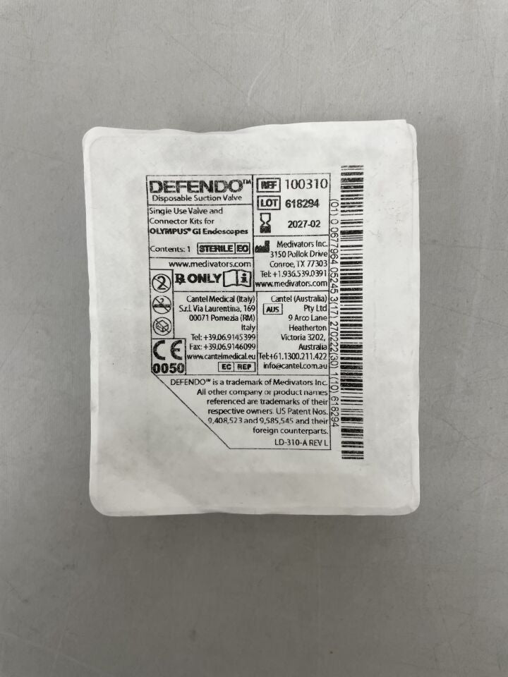 100310 - MEDIVATORS - Defendo Air/Water, Suction, Biopsy Valve and Auxiliary Water Jet Connector Kit for Olympus , ( EA ) - ( Expiry Date : 2027-02-22 )