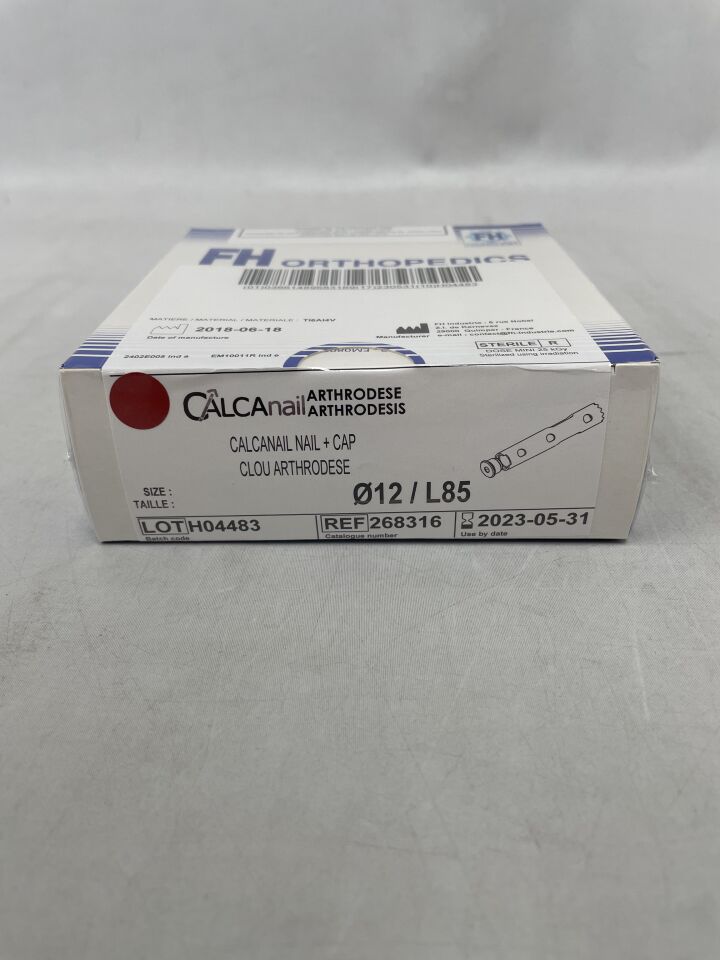 268316 - FH ORTHO - Calcanail nail Ø12 Lg85mm + Cap_Arthodesis, (BX/1) - ( Expiry Date: 2023-05-31 )