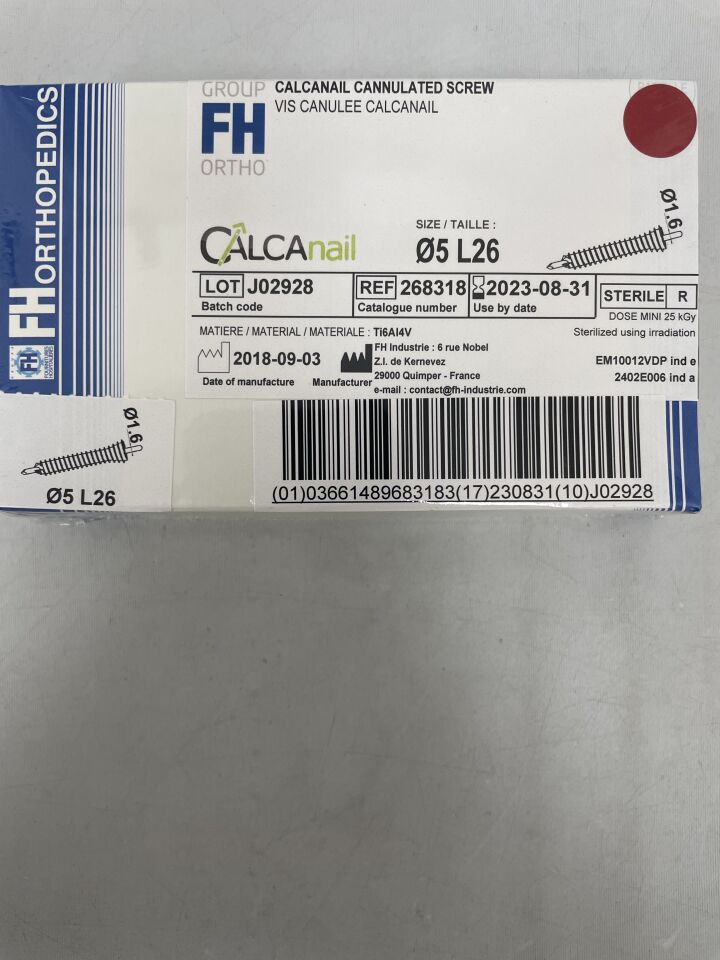 268318 - FH ORTHO - calcanail cannulated screw Ã5 lg26mm, (BX/1)