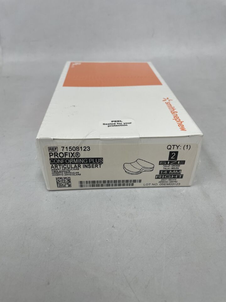 71508123 - SMITH & NEPHEW - PROFIX Conforming Plus, Articular Insert, Size 2, 14mm, Right, (BX/1) - ( Expiry Date: 2015-05-03 )