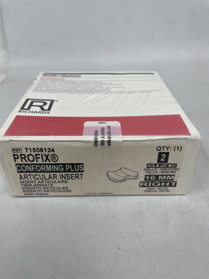 71508124 - SMITH & NEPHEW - PROFIX Conforming Plus, Articular Insert, Size 2, 16mm, Right, (BX/1) - ( Expiry Date: 2011-03-03 )