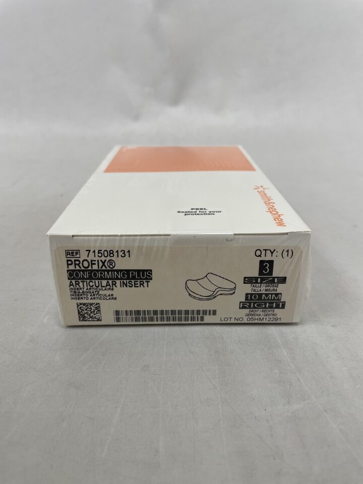 71508131 - SMITH & NEPHEW - PROFIX Conforming Plus, Articular Insert, Size 3, 10mm, Right, (BX/1)