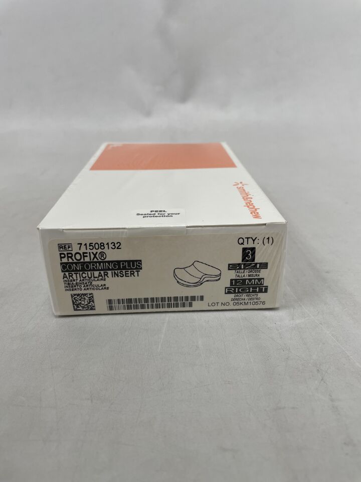 71508132 - SMITH & NEPHEW - PROFIX Conforming Plus, Articular Insert, Size 3, 12mm, Right, (BX/1)
