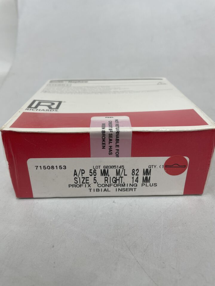 71508153 - SMITH & NEPHEW - PROFIX Conforming Plus, Articular Insert, Size 5, 14mm, Right, (BX/1)
