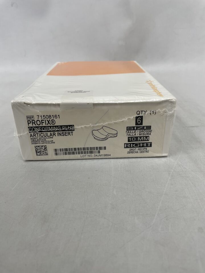 71508161 - SMITH & NEPHEW - PROFIX Conforming Plus, Articular Insert, Size 6, 10mm, Right, (BX/1)