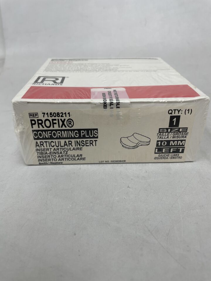 71508211 - SMITH & NEPHEW - PROFIX Conforming Plus, Articular Insert, Size 1, 10mm, Left, (BX/1)