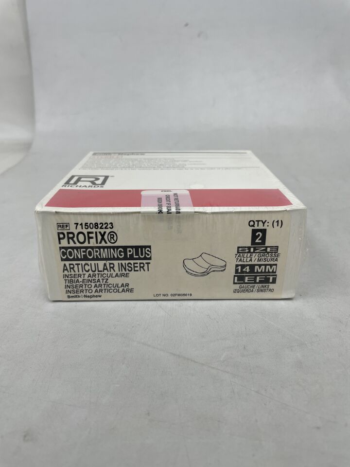 71508223 - SMITH & NEPHEW - PROFIX Conforming Plus, Articular Insert, Size 2, 14mm, Left, (BX/1) - ( Expiry Date: 2012-06-03 )