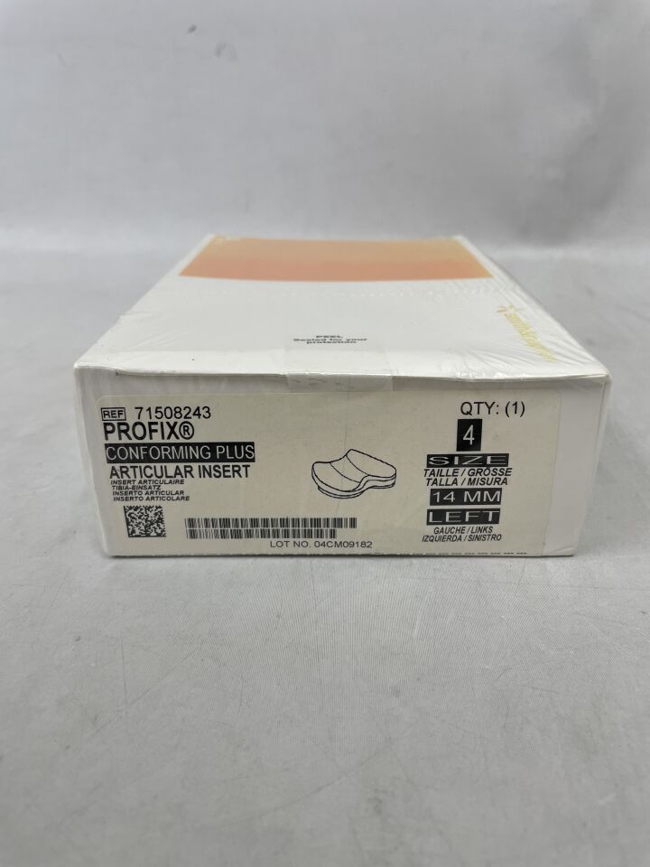 71508243 - SMITH & NEPHEW - PROFIX Conforming Plus, Articular Insert, Size 4, 14mm, Left, (BX/1)