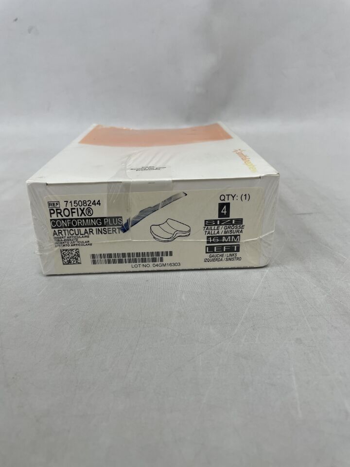 71508244 - SMITH & NEPHEW - PROFIX Conforming Plus, Articular Insert, Size 4, 16mm, Left, (BX/1)