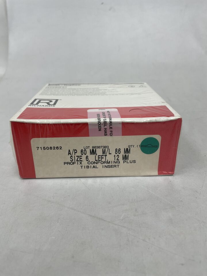 71508262 - SMITH & NEPHEW - PROFIX Conforming Plus, Articular Insert, Size 6, 12mm, Left, (BX/1)