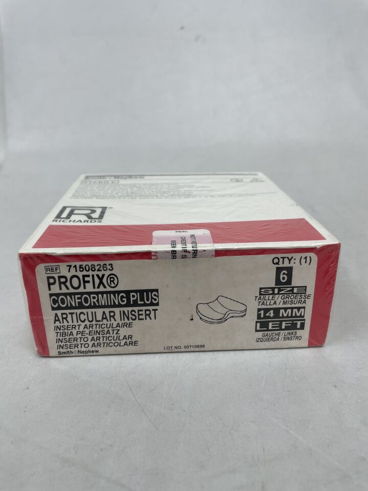 71508263 - SMITH & NEPHEW - PROFIX Conforming Plus, Articular Insert, Size 6, 14mm, Left, (BX/1)
