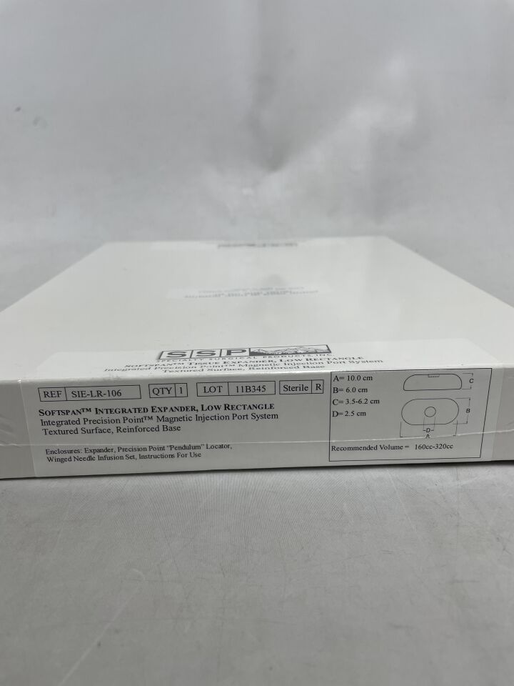 SIE-LR-106 - SPECIALTY SURGICAL PRODUCTS - Softspan Integrated Expander, Low Rectangle, 160-320cc, (BX/1) - ( Expiry Date: 2023-11-22 )