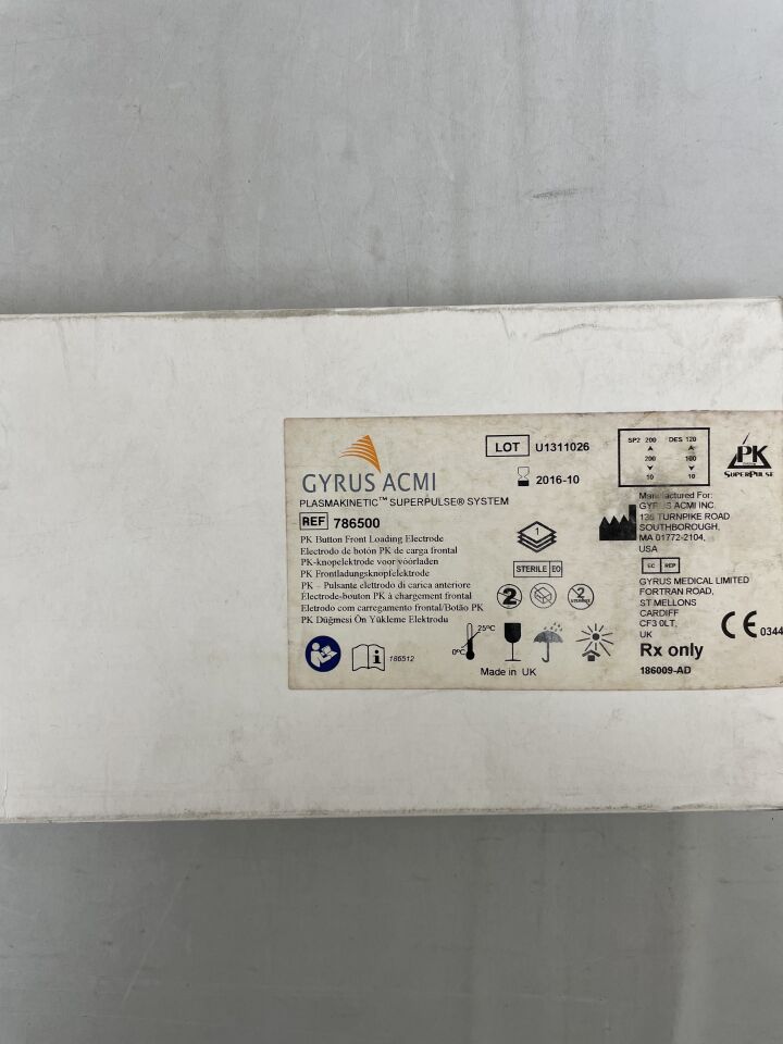 786500 - GYRUS ACMI - PK Button Front Loading Electrode, (BX/1) - ( Expiry Date: 2016-10-06 )