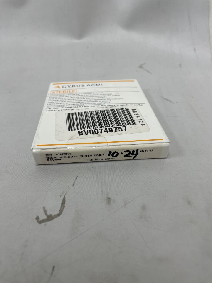 70142014 - GYRUS ACMI - Micron II All Titanium Centered Torp 6mm, (BX/1) - ( Expiry Date: 2024-10-10 )