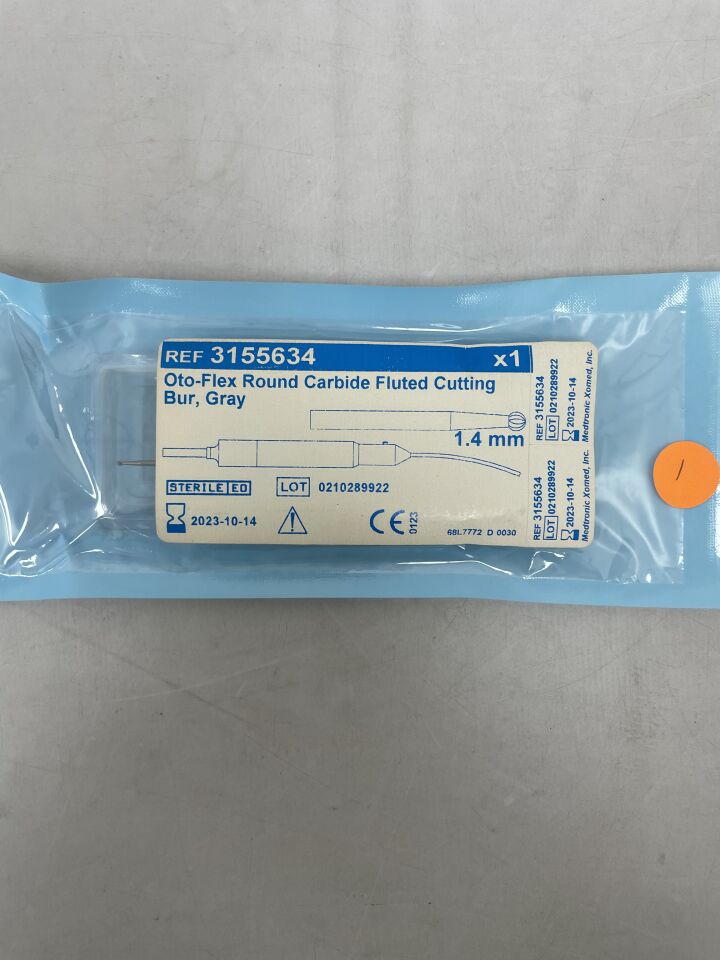 3155634 - MEDTRONIC - Oto-Flex Round Carbide Fluted Cutting Bur, Gray, 1.4mm, (EA) - ( Expiry Date: 2023-10-14 )