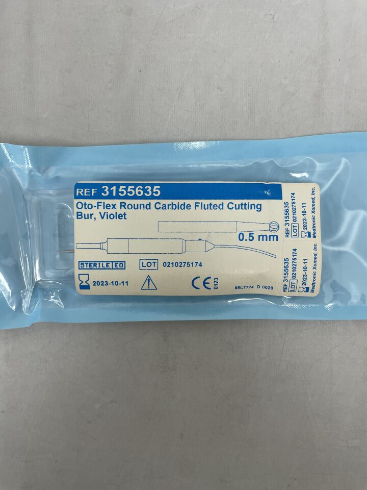 3155635 - MEDTRONIC - Oto-Flex Round Carbide Fluted Cutting Bur, Violet, 0.5mm, (EA) - ( Expiry Date: 2023-10-11 )